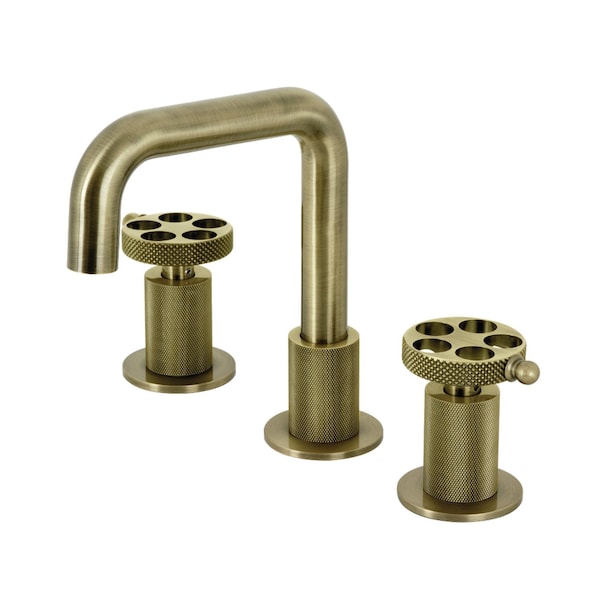 Widespread Bathroom Faucet with Push PopUp, Antique Brass